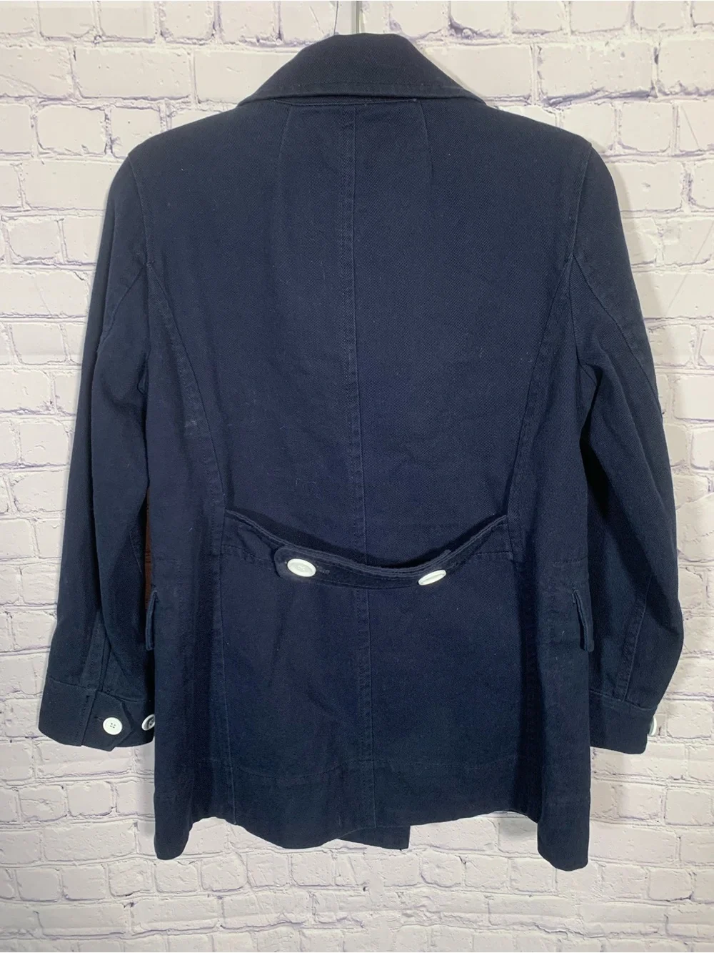 J.Crew Womens Heavy Cotton Canvas Twill Peacoat in Blue Size 6 Preppy Military - Picture 6 of 6